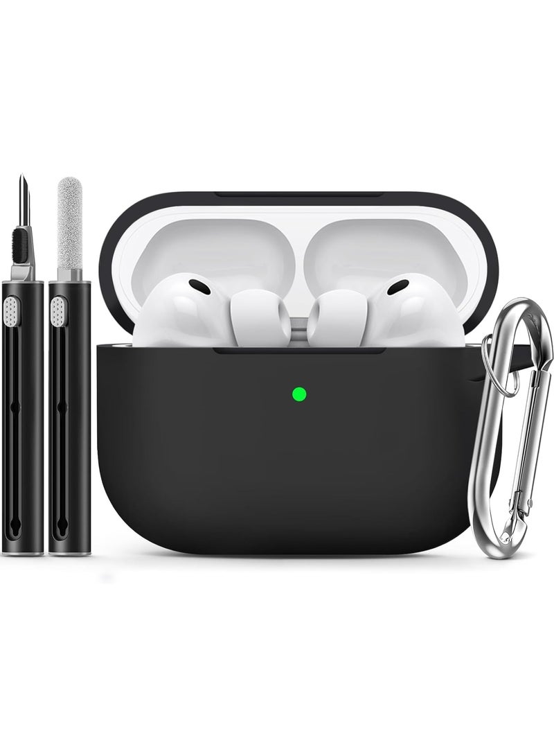 AirPods Pro 3 Case (2025), Soft Silicone Protective Case Cover Compatible with Apple AirPods Pro 3rd Generation (USB-C Cable) for Women Men with Cleaning Kit and Keychain - Image 1